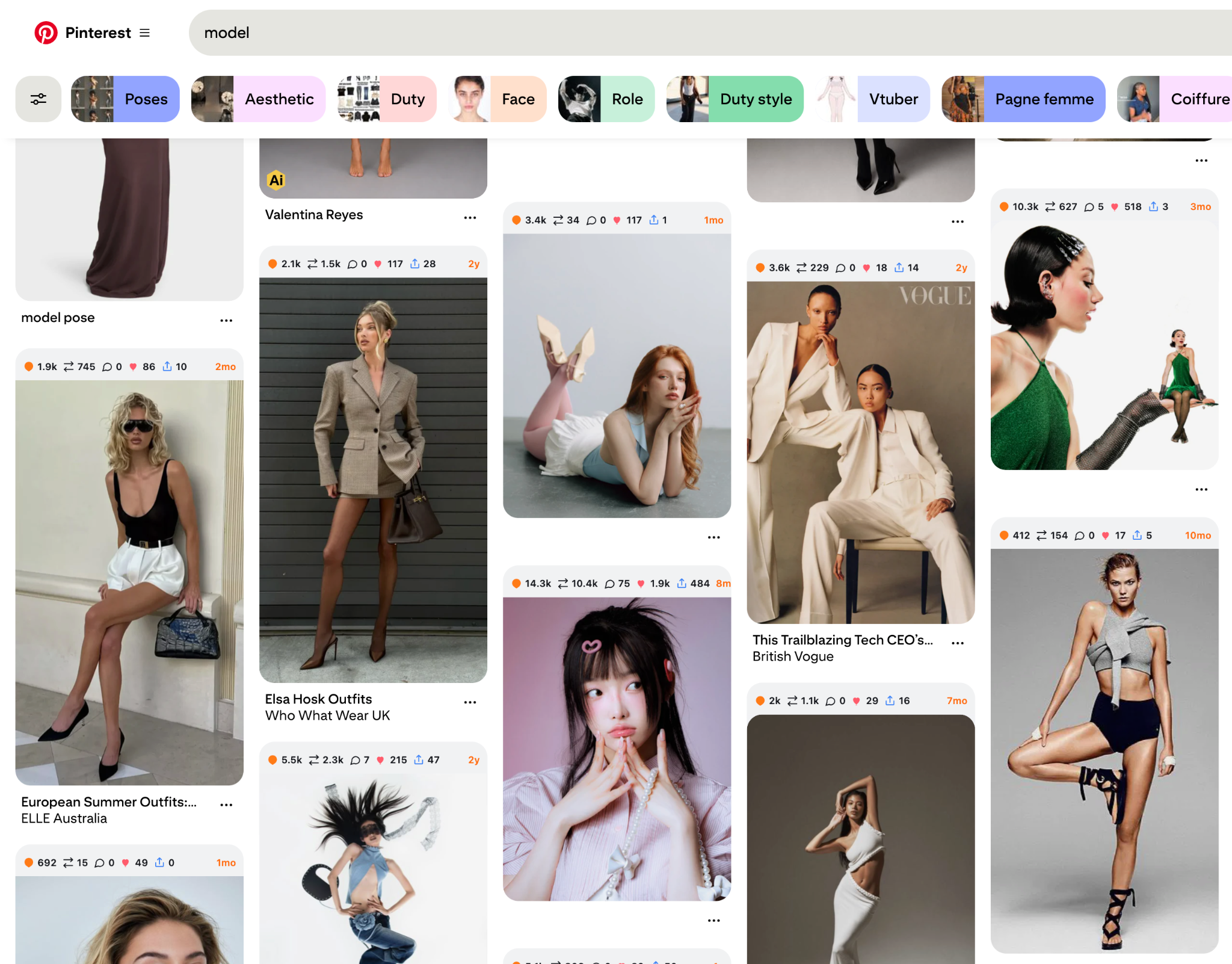 Pinterest feed where each pin shows a PinWasp bar with saves, repins, comments and reactions